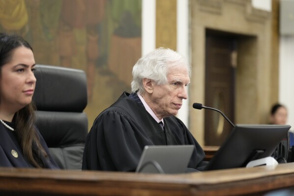 Judge Arthur Engoron sits in the courtroom before the start of closing arguments in former President Donald Trump's civil business fraud trial at New York Supreme Court, Thursday, Jan. 11, 2024, in New York. (AP Photo/Seth Wenig, Pool)